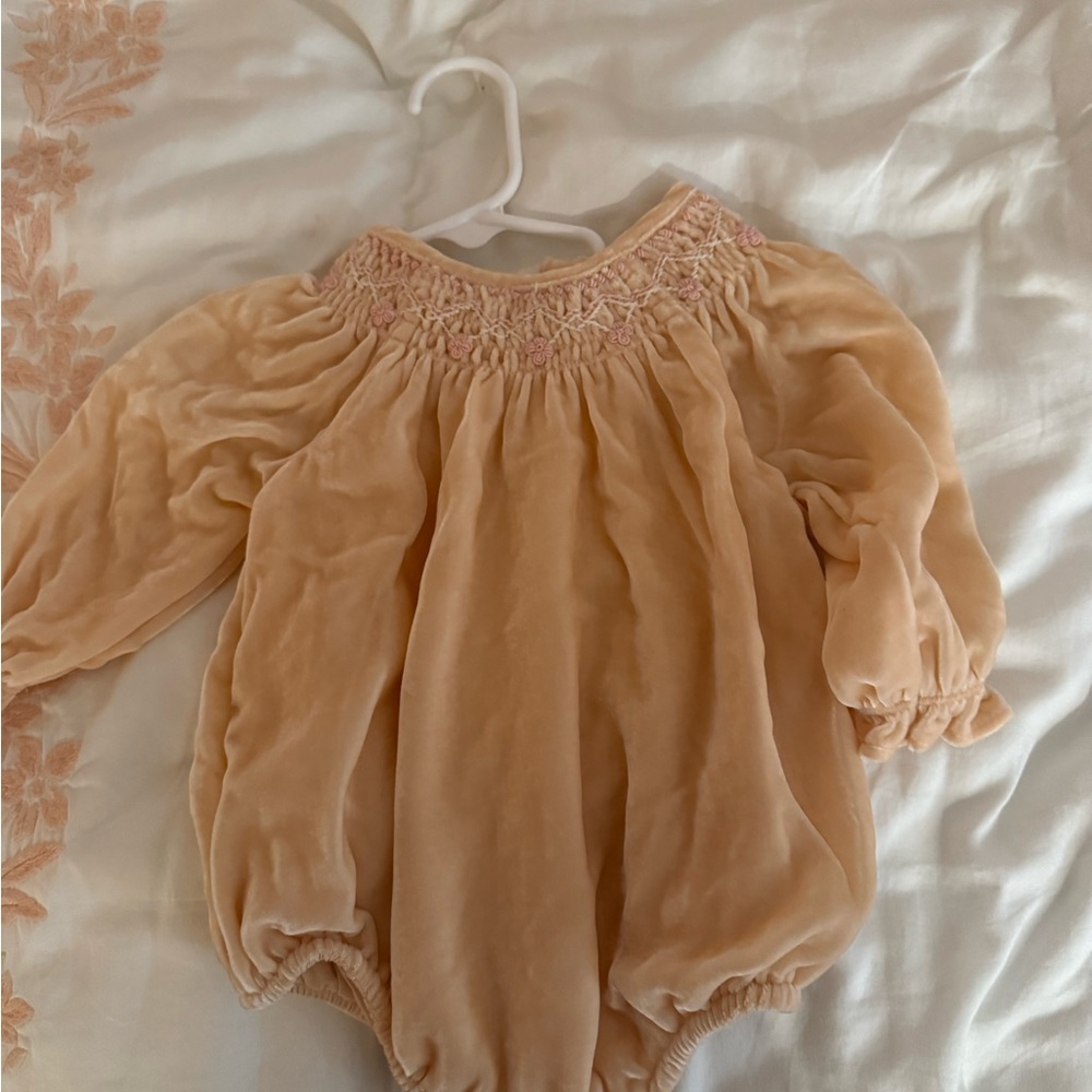 Velvet Long Sleeve Baby Romper